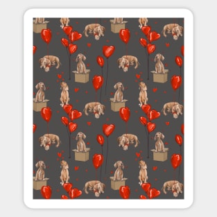 vizsla  dog pattern grey Sticker